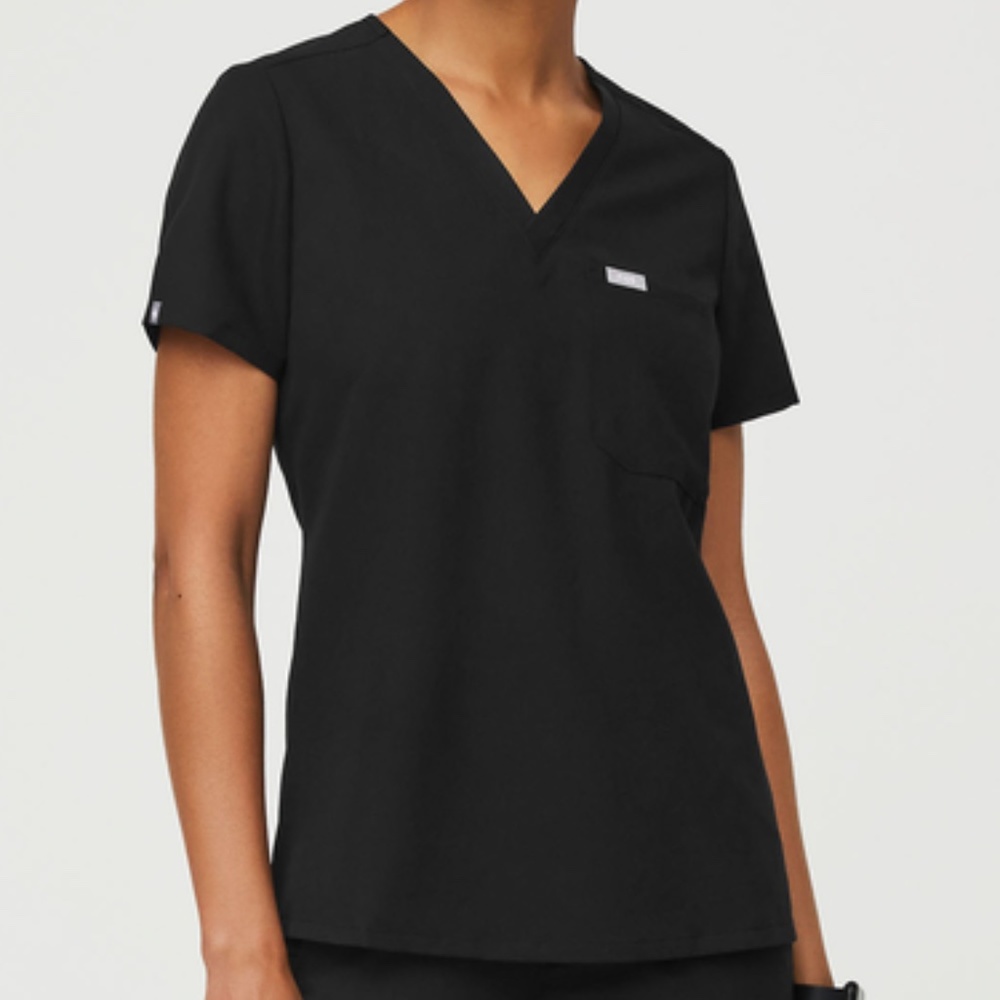 Figs Black Catarina Scrub Top Size Small